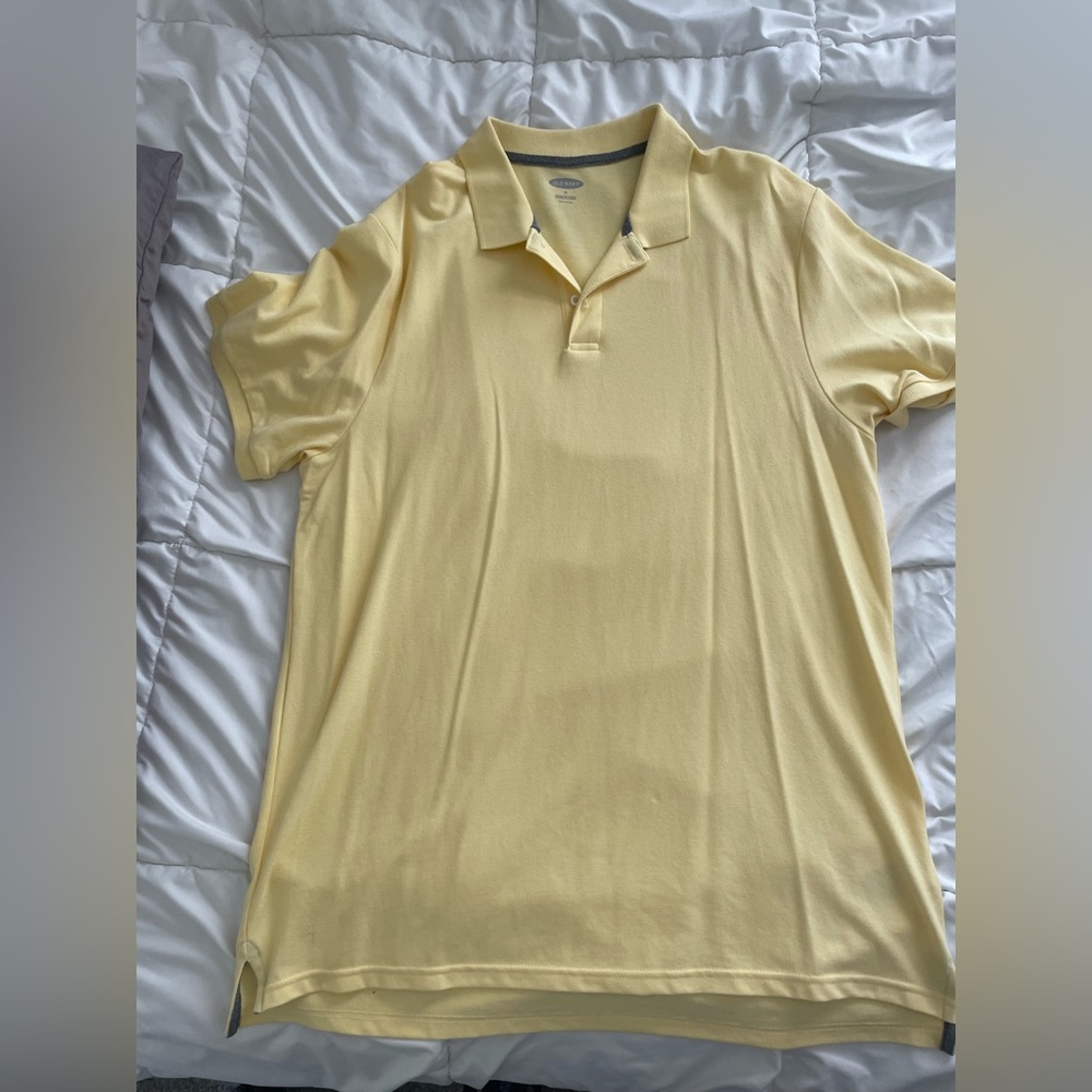 Old Navy yellow Stretch Short Sleeves Men's Polo Shirt